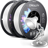 Official Creality PETG 3D Printer Filament 1.75mm 4KG (8.8lbs), High Precision, Strong Toughness, Odorless, Better Flow, Moistureproof 3D Printing CR PETG Filament, Black+White+Grey+Clear