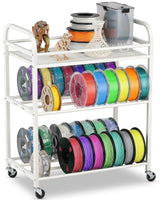 3D Printer Filament Storage Rack- Rolling Filament Spool Holders Racks with Wheels, Heavy Duty Metal Shelf for PLA/ABS/TPU/Nylon, Filaments Organzied for 3D Printing Studio, Office Workshop (Black)