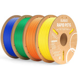 ELEGOO Rapid PETG Filament 1.75mm Bundle 4KG, High Speed 30-600mm/s 3D Printer Filament Accuracy +/- 0.02 mm, 1kg Cardboard Spool(2.2lbs), Fits for Most FDM 3D Printers(Black, White, Blue, Red)