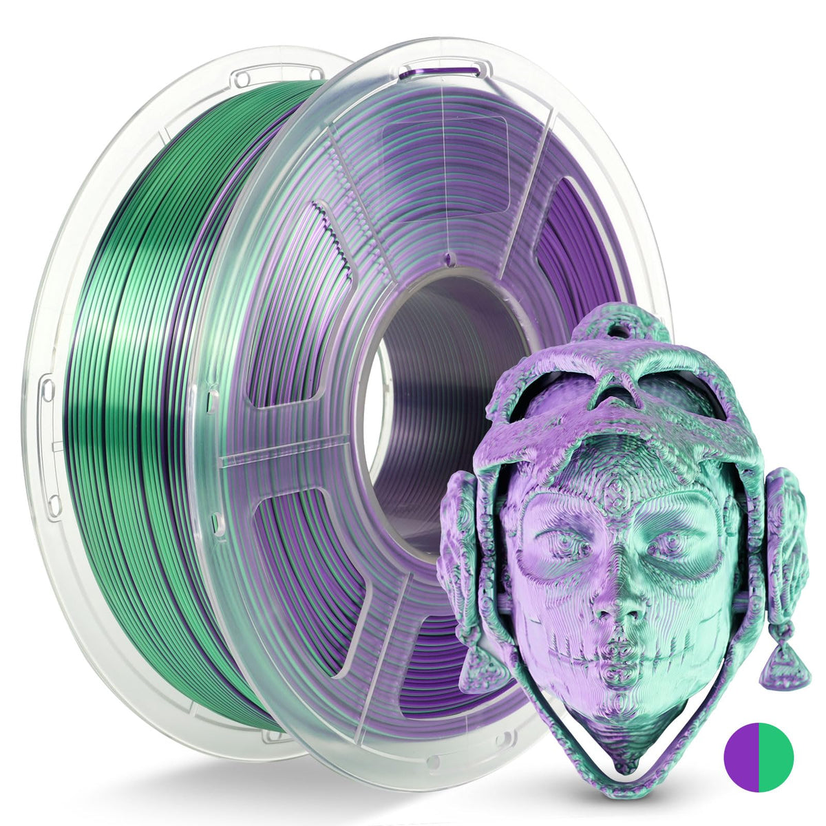 JAYO 3D Printer Filament Bundle, PLA Silk Filament Bundle Multicolor, Shiny Silk PLA Filament 1.75mm, Fast Color Change Rainbow, 250g Spool, 8 Rolls, 2kg in Total