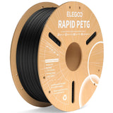 ELEGOO Rapid PETG Filament 1.75mm Bundle 4KG, High Speed 30-600mm/s 3D Printer Filament Accuracy +/- 0.02 mm, 1kg Cardboard Spool(2.2lbs), Fits for Most FDM 3D Printers(Black, White, Blue, Red)