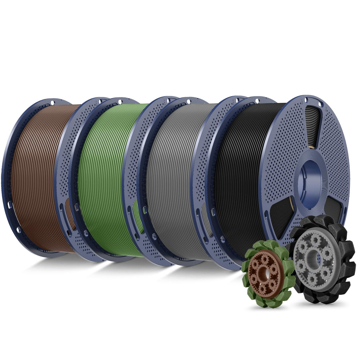 SUNLU PLA+2.0 3D Printer Filament Bundle, 4KG Upgrade PLA+ Filament 1.75mm, Tougher and Stronger, Dimensional Accuracy +/-0.02mm, 1KG per Spool, 4 Packs, 4KG Total, Black