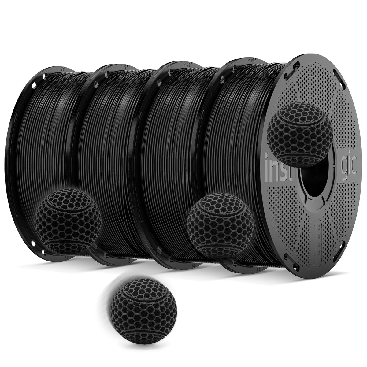 Inslogic PP Filament 1.75mm, Polypropylene 3D Printer Filament ±0.03mm, Semi-Flexible & Ultra Tough, Chemical-Resistant, Food-Contact Safe 3D Printing, 0.8kg Detachable Spool, Natural White