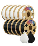 OVERTURE 10KG Bundle PLA Filament 1.75mm, Neatly Wound 3D Printer Filament 10 Pack 1kg Spool (2.2lbs), Dimensional Accuracy +/- 0.02 mm, Fit Most FDM 3D Printers (Black 10-Pack)