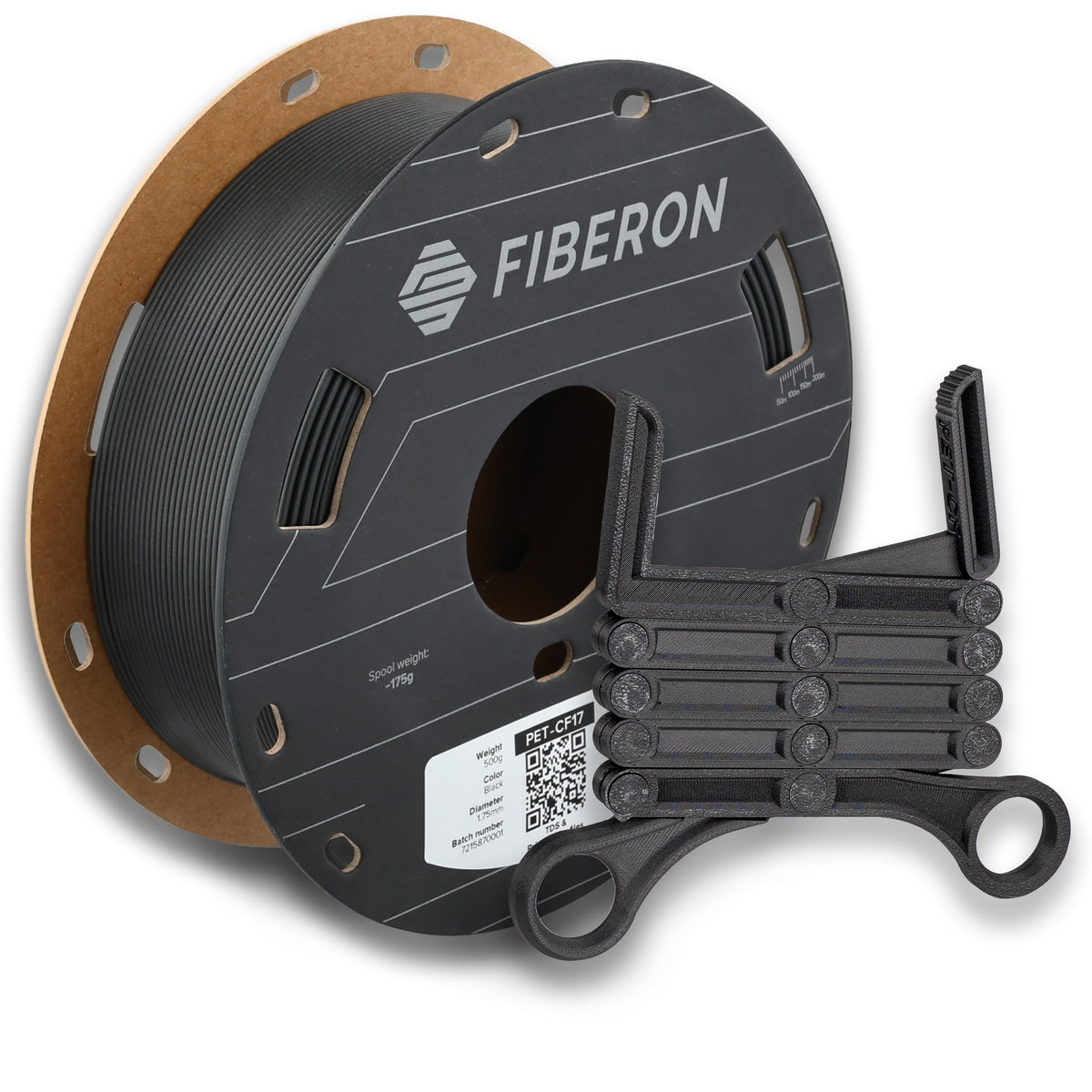 Polymaker Fiberon PA6-CF20 Carbon Fiber Nylon Filament 1.75mm Black 0.5kg, Fiberon PA6-CF20 Nylon Warp Free 1.75mm 3D Printing Filament