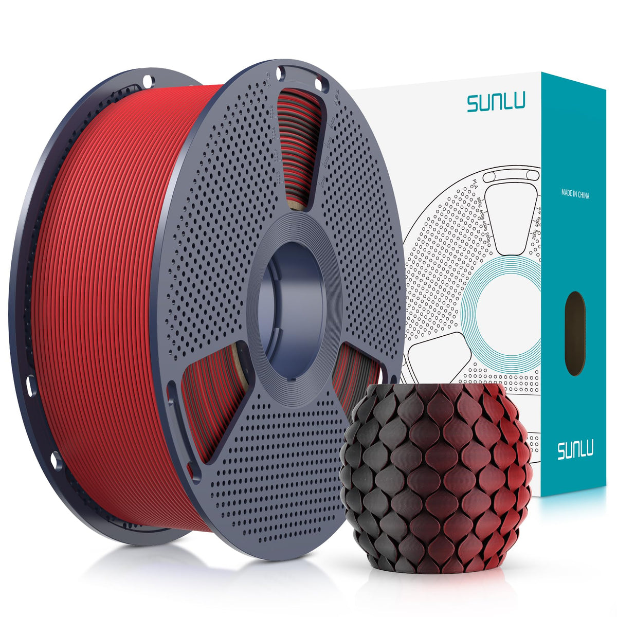SUNLU 4KG 3D Printer Filament Bundle PLA Matte 1.75mm, Neatly Wound Filament with Matte Finish, Print with 99% FDM 3D Printers, 1kg Spool (2.2lbs), 4 Packs, Black*4