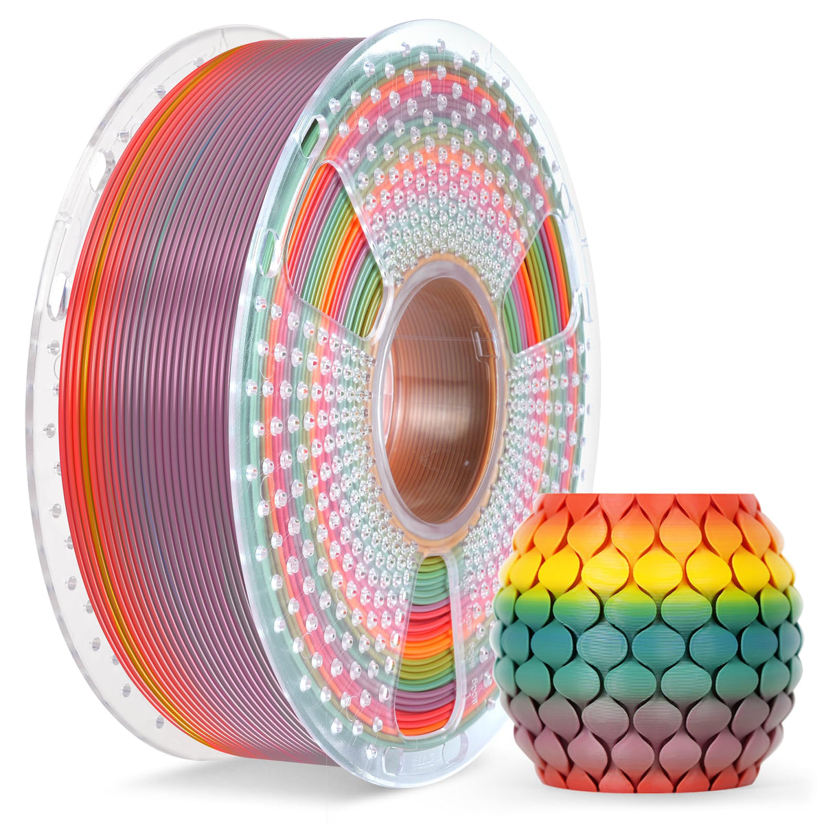 SUNLU 3D Printer Filament Bundle PLA Filament 1.75mm, Individually Vacuum Packed, 0.25kg per Spool, 2kg in Total, 8 Pack, Black+Bone White+Grey+Brown+Red+Blue+Olive Green+Wood