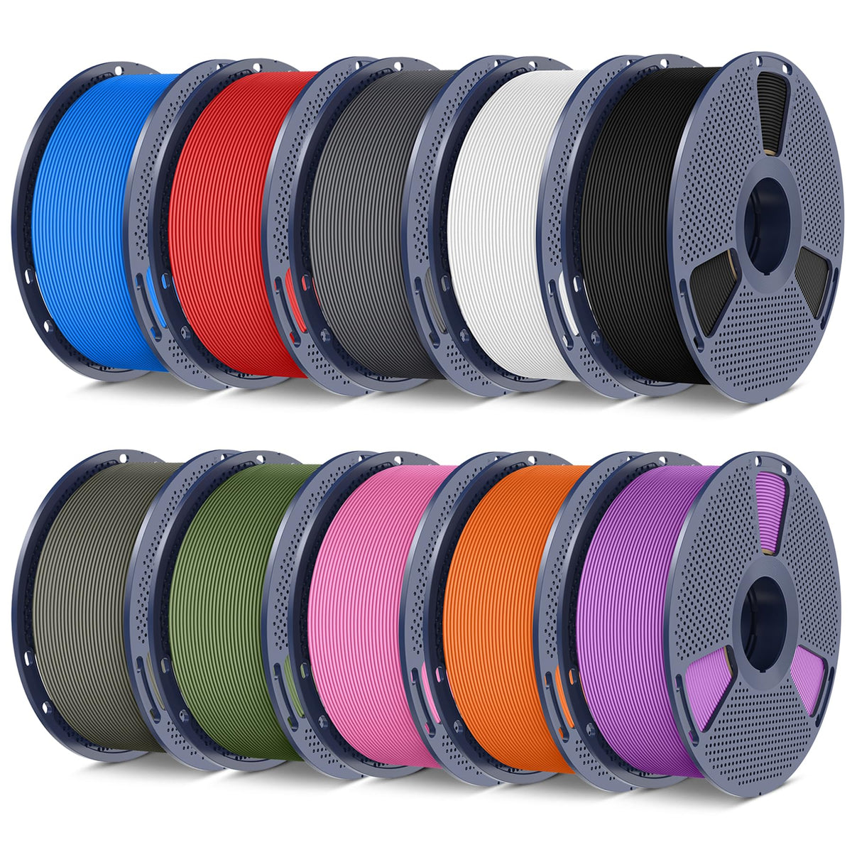 SUNLU 4KG 3D Printer Filament Bundle PLA Matte 1.75mm, Neatly Wound Filament with Matte Finish, Print with 99% FDM 3D Printers, 1kg Spool (2.2lbs), 4 Packs, Black*4