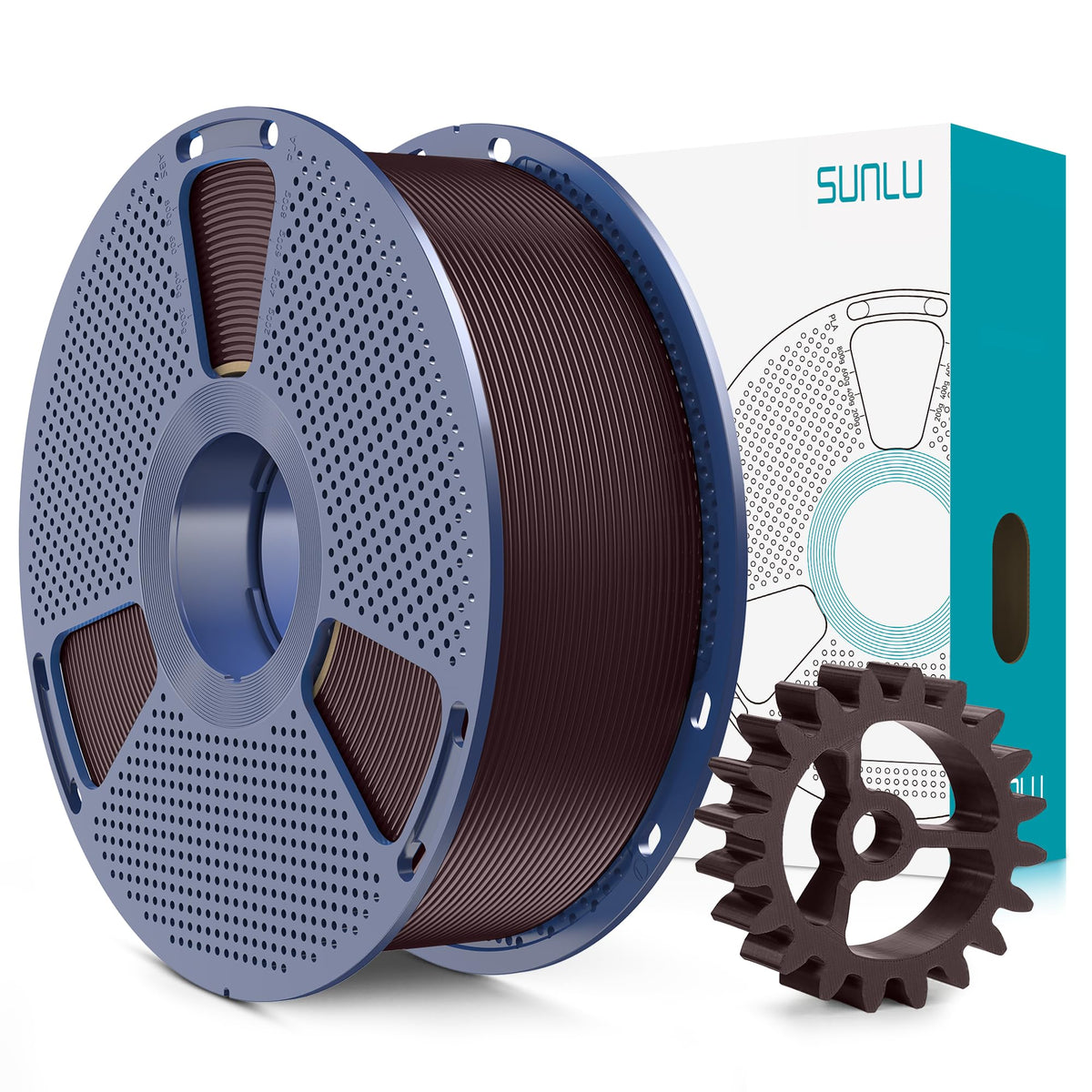 SUNLU PLA+2.0 3D Printer Filament Bundle, 4KG Upgrade PLA+ Filament 1.75mm, Tougher and Stronger, Dimensional Accuracy +/-0.02mm, 1KG per Spool, 4 Packs, 4KG Total, Black
