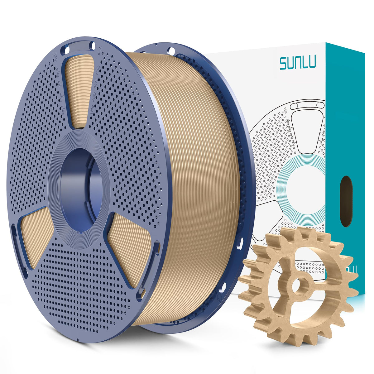 SUNLU PLA+2.0 3D Printer Filament Bundle, 4KG Upgrade PLA+ Filament 1.75mm, Tougher and Stronger, Dimensional Accuracy +/-0.02mm, 1KG per Spool, 4 Packs, 4KG Total, Black+White+Klein Blue+Red