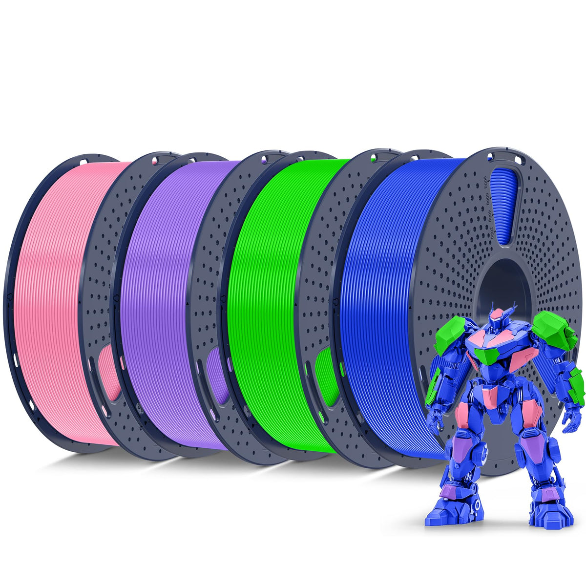 SUNLU PETG Filament 1.75mm 4KG Bundle (4x1kg Black),Good Layer Adhesion,Weather-Resistant & High Impact for Outdoor Parts and Mechanical Gears, Less Stringing, Dimensional Accuracy +/- 0.02mm.