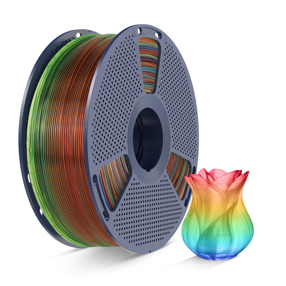 SUNLU 16 Color PLA Filament Bundle Multicolor, PLA 3D Printer Filament 1.75mm, Individually Vacuum Packed, 0.25kg per Spool, 4kg in Total, 16 Pack. (4 Transparent Color and 12 Regular Solid Color)