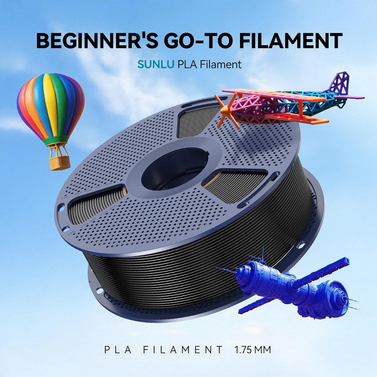 SUNLU 16 Color PLA Filament Bundle Multicolor, PLA 3D Printer Filament 1.75mm, Individually Vacuum Packed, 0.25kg per Spool, 4kg in Total, 16 Pack. (4 Transparent Color and 12 Regular Solid Color)
