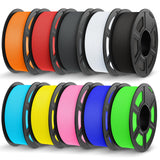 JAYO Rapid Matte PETG Filament 1.75mm 4.4KG Bundle, PETG Matte 3D Printer Filament 4.4kg, 1.1kg per Spool, Pack of 4, Black+White+Blue+Red