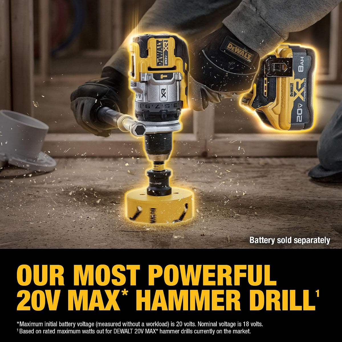 DEWALT 20V MAX XR 1/2 Inch Cordless Hammer Drill, Bare Tool Only (DCD1007B)