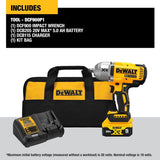 DEWALT 20V MAX Cordless Impact Wrench with Hog Ring Anvil, Brushless High Torque 1/2 Impact Gun, 4-Mode Speed, Includes Battery, Charger and Kit Bag (DCF900P1)