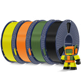 SUNLU High Speed PLA Filament Mini Pack, 30mm/s - 600mm/s Print Range, High Flow Speedy 3D Printer PLA Filament Bundle, 250g/Spool, Black+White+Green+Blue+Red+Orange+Yellow+Pink