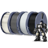SUNLU 3D Printer Filament Bundle, PLA Plus Filament 10KG 1.75mm, Neatly Wound Filament for Most 3D Printer, 10 Colors, 1kg Spool, Black+White+Grey+Green+Blue+Grassgreen+Bluegrey+Pureyellow+Red+Orange