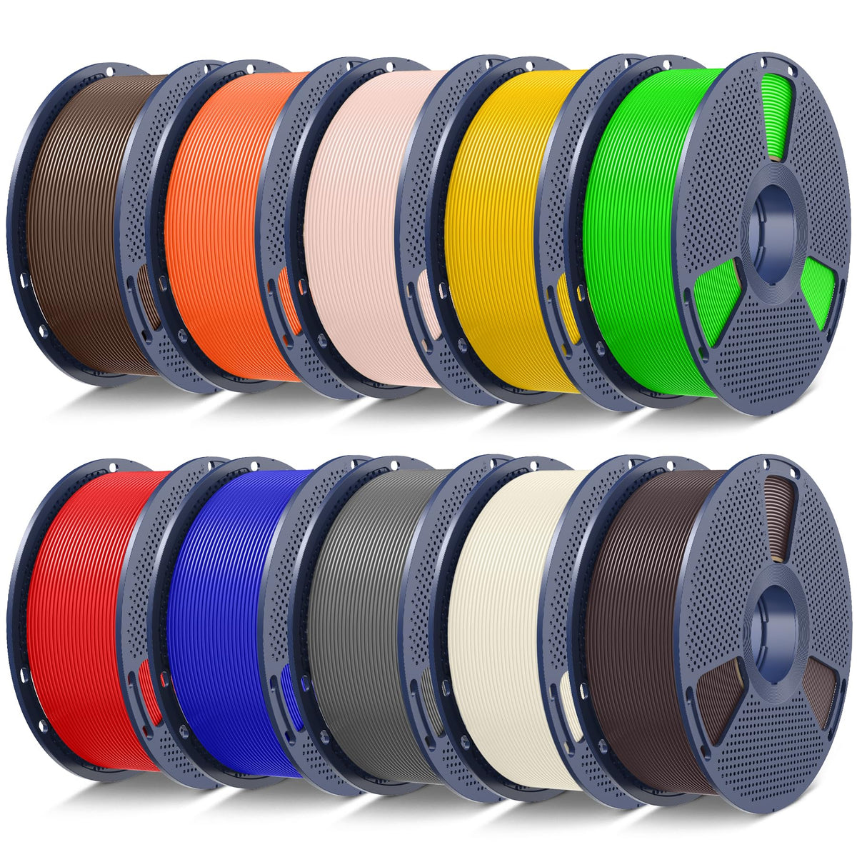 SUNLU PLA+2.0 3D Printer Filament Bundle, 4KG Upgrade PLA+ Filament 1.75mm, Tougher and Stronger, Dimensional Accuracy +/-0.02mm, 1KG per Spool, 4 Packs, 4KG Total, Black+White+Klein Blue+Red