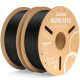 ELEGOO Rapid PETG Filament 1.75mm Bundle 4KG, High Speed 30-600mm/s 3D Printer Filament Accuracy +/- 0.02 mm, 1kg Cardboard Spool(2.2lbs), Fits for Most FDM 3D Printers(Black, White, Blue, Red)