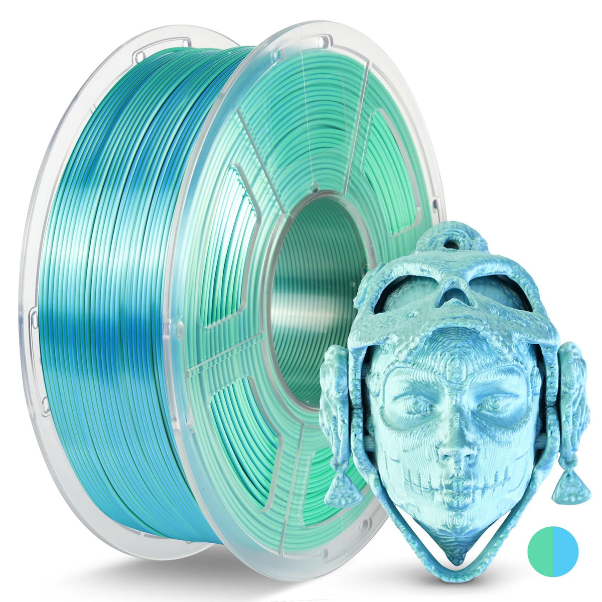 JAYO 3D Printer Filament Bundle, PLA Silk Filament Bundle Multicolor, Shiny Silk PLA Filament 1.75mm, Fast Color Change Rainbow, 250g Spool, 8 Rolls, 2kg in Total