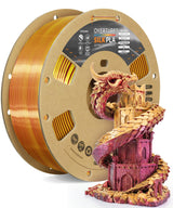 OVERTURE Silk PLA Filament Bundle, Clog-Free Shiny, Metallic Shine 3D Printer Filament, 1kg Spool * 4 Rolls(Silk Gold+Silk Silver+Silk Coppe+Silk Blue-Silver)