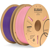 ELEGOO 250g PLA Plus Filament Bundle 1.75mm, 8 Colors 3D Printer Filaments Dimensional Accuracy +/- 0.02mm, 8 Pack 250g Spool, Black/White/Red/Dark Blue/Orange/Yellow/Sky Blue/Sea Green