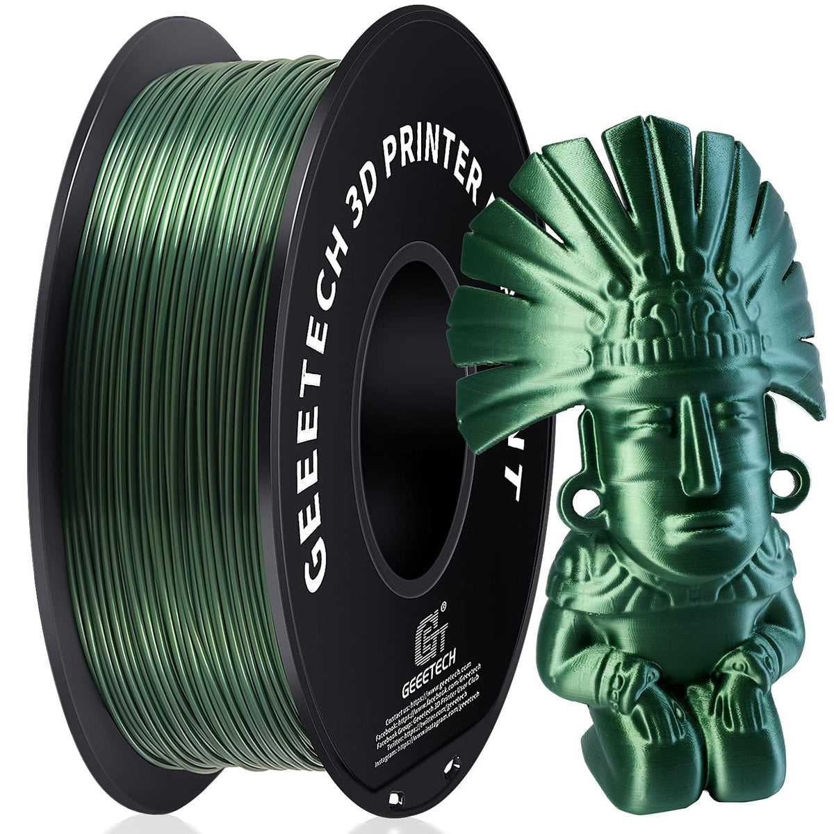 GEEETECH 6KG 3D Printer Filament Bundle - Black PLA Filament 1.75mm ±0.02mm (6 Spools, 1KG Each) - High Precision, Low Warping, 3D Printing Filament Fits Most FDM 3D Printers