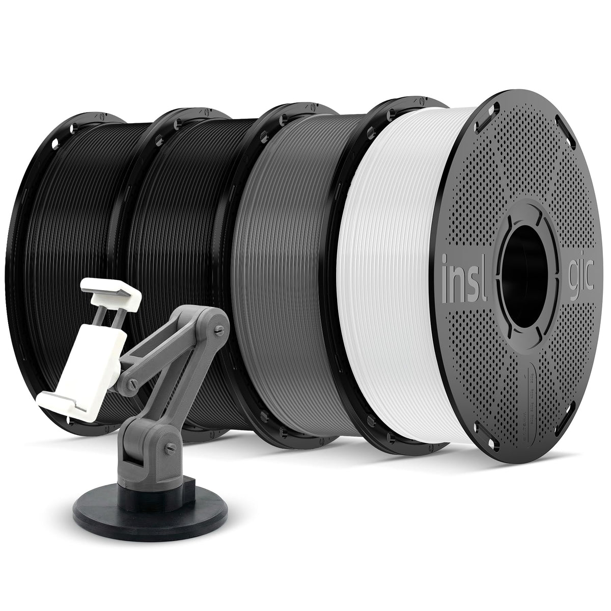 Inslogic PP Filament 1.75mm, Polypropylene 3D Printer Filament ±0.03mm, Semi-Flexible & Ultra Tough, Chemical-Resistant, Food-Contact Safe 3D Printing, 0.8kg Detachable Spool, Natural White