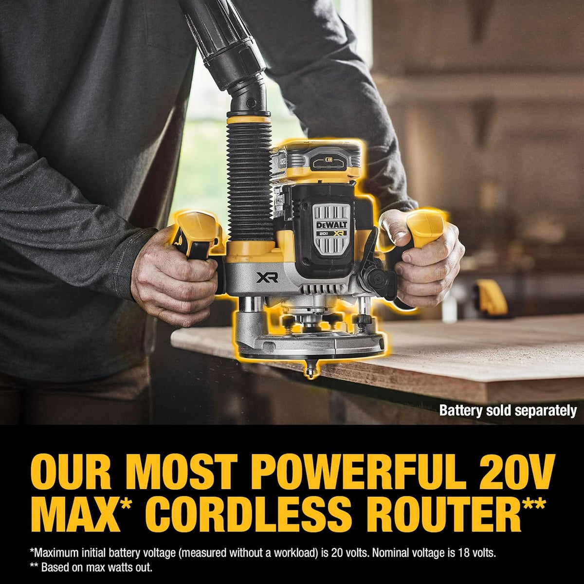 DEWALT 20V MAX XR 2-1/4 Peak HP Plunge Router (Tool Only) (DCW620B)
