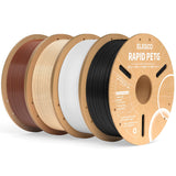 ELEGOO Rapid PETG Filament 1.75mm Bundle 4KG, High Speed 30-600mm/s 3D Printer Filament Accuracy +/- 0.02 mm, 1kg Cardboard Spool(2.2lbs), Fits for Most FDM 3D Printers(Black, White, Blue, Red)