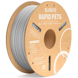 ELEGOO Rapid PETG Filament 1.75mm Bundle 4KG, High Speed 30-600mm/s 3D Printer Filament Accuracy +/- 0.02 mm, 1kg Cardboard Spool(2.2lbs), Fits for Most FDM 3D Printers(Black, White, Blue, Red)