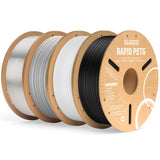 ELEGOO Rapid PETG Filament 1.75mm Bundle 4KG, High Speed 30-600mm/s 3D Printer Filament Accuracy +/- 0.02 mm, 1kg Cardboard Spool(2.2lbs), Fits for Most FDM 3D Printers(Black, White, Blue, Red)