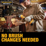 DEWALT 20V MAX* Angle Grinder Tool Cordless Brushless, 4 1/2 Inch, with Paddle Switch and Kickback Brake, Tool Only (DCG413B)