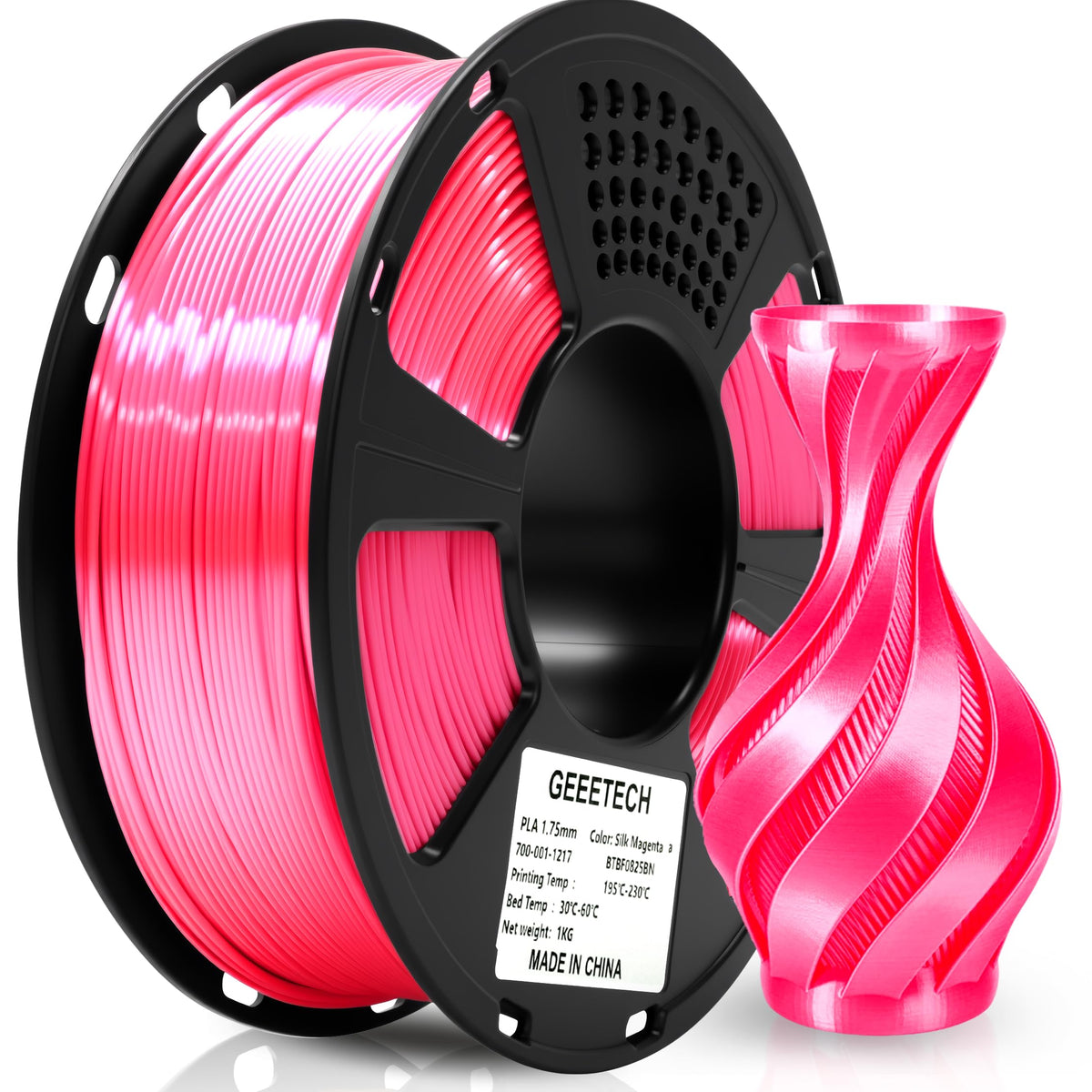 GEEETECH 6KG 3D Printer Filament Bundle - Black PLA Filament 1.75mm ±0.02mm (6 Spools, 1KG Each) - High Precision, Low Warping, 3D Printing Filament Fits Most FDM 3D Printers