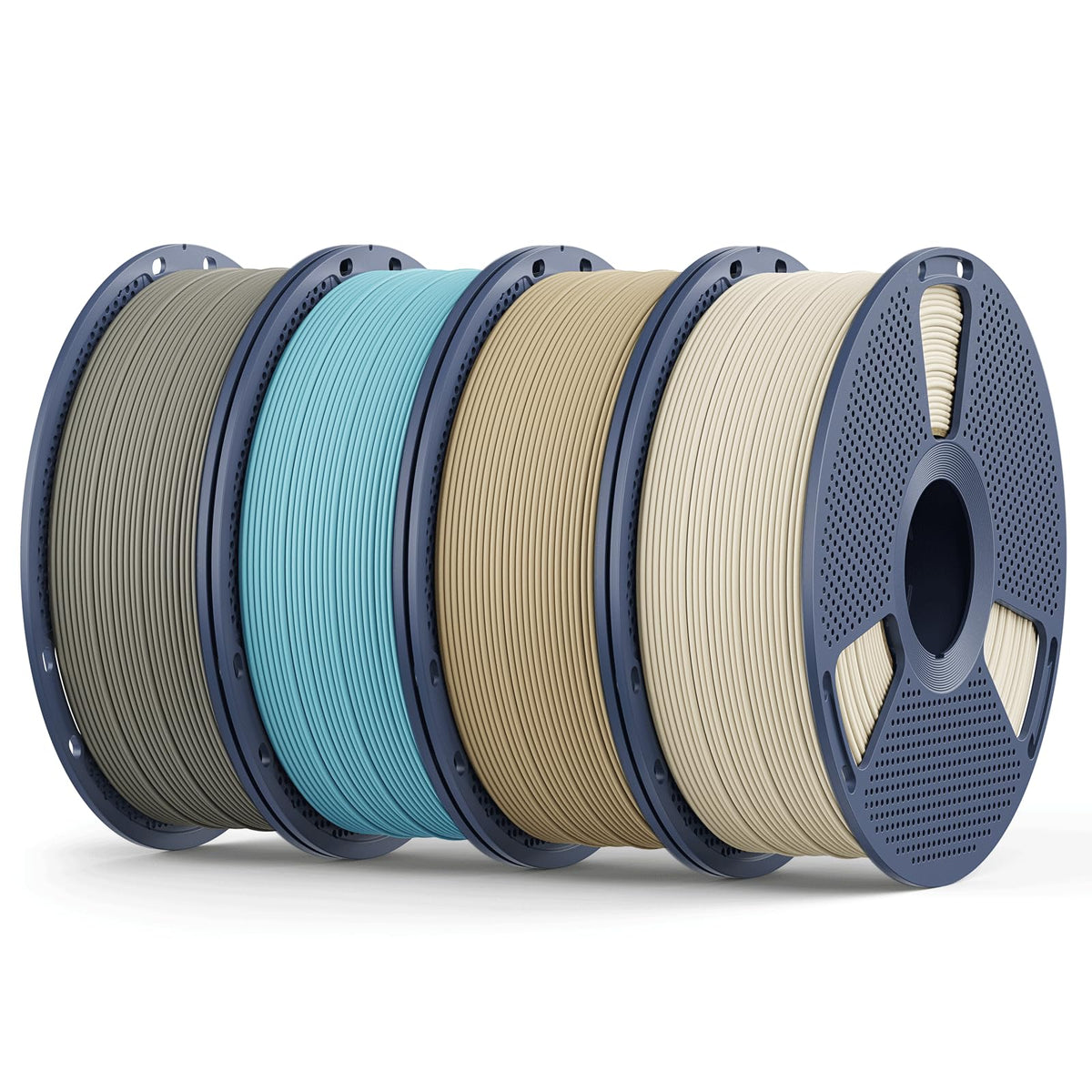 Matte PLA Filament 1.75mm, 4kg(8.8lbs) SUNLU 3D Printer Filament, Matte Surface Texture, No Clogging, Less Brittle, Black+White+Klein Blue+Olive Green