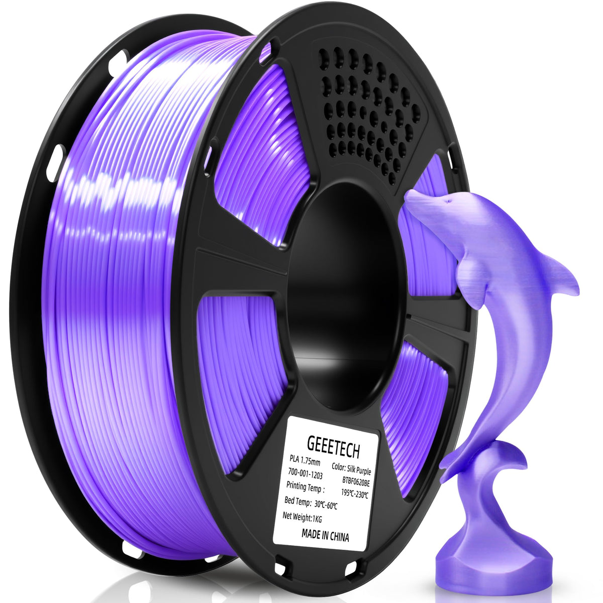 GEEETECH 6KG 3D Printer Filament Bundle - Black PLA Filament 1.75mm ±0.02mm (6 Spools, 1KG Each) - High Precision, Low Warping, 3D Printing Filament Fits Most FDM 3D Printers