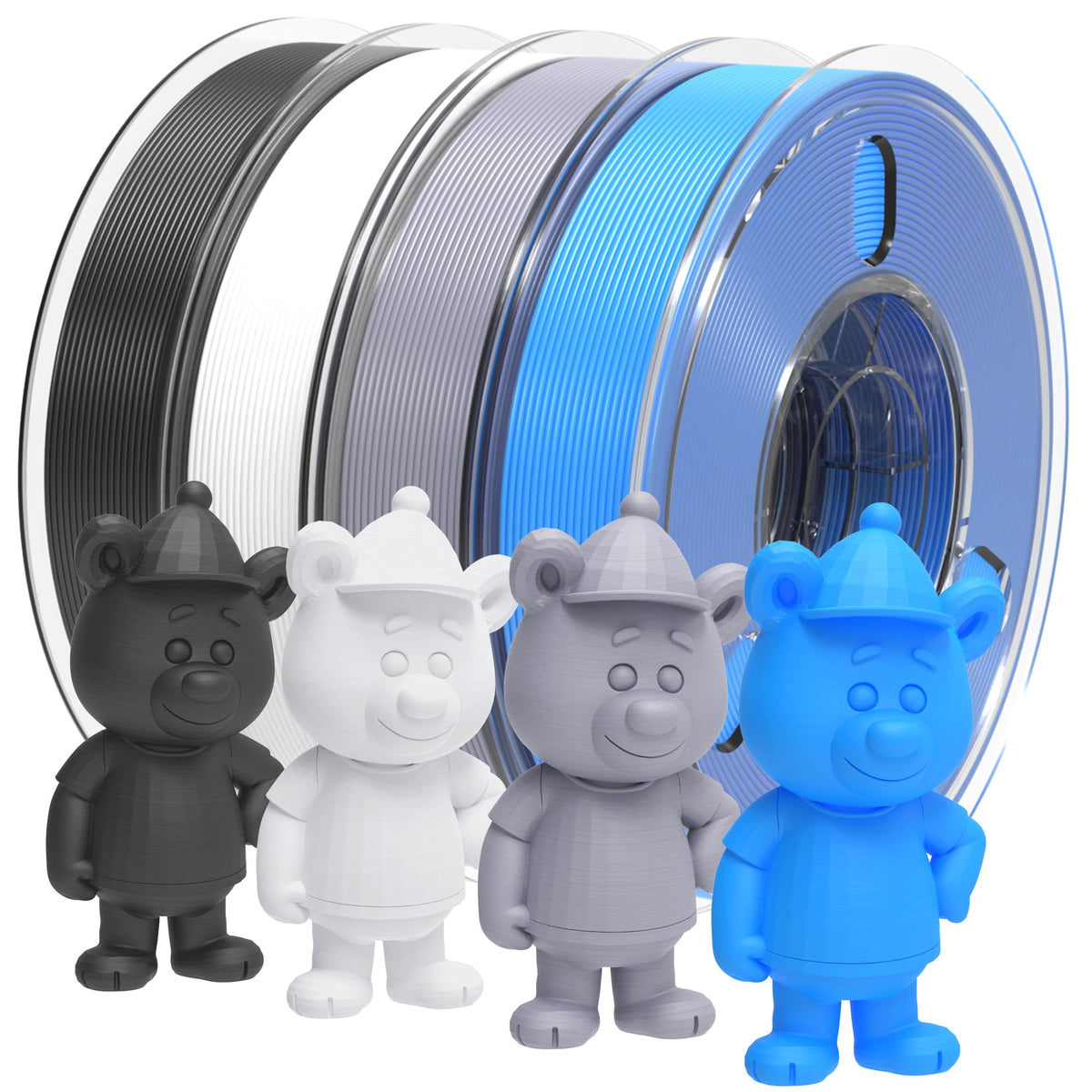 PINBALL Silk Rainbow PLA 3D Printer Filament 1.75mm Shiny Multi-Color Changing Filament 3D Printing PLA Filament Dimensional Accuracy +/- 0.02mm 500g*4 Silk Rainbow