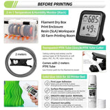 76pcs 3D Printer Tools Kit with Bag, 3D Printer Accessories includes Digital Caliper, Hygrometer, PTFE Tube Kit, Deburring Tool, Scrapers, Nozzle Cleaning, for Bambu Lab, Ender 3, FDM/SLA Printers etc