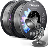 Official Creality PETG 3D Printer Filament 1.75mm 4KG (8.8lbs), High Precision, Strong Toughness, Odorless, Better Flow, Moistureproof 3D Printing CR PETG Filament, Black+White+Grey+Clear