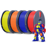 SUNLU 3D Printer Filament Bundle, PLA Plus Filament 10KG 1.75mm, Neatly Wound Filament for Most 3D Printer, 10 Colors, 1kg Spool, Black+White+Grey+Green+Blue+Grassgreen+Bluegrey+Pureyellow+Red+Orange