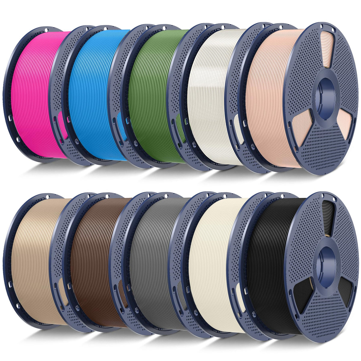 SUNLU 3D Printer Filament 10kg Bundle, Neatly Wound PLA Filament 1.75mm ±0.02mm, Individually Vacuum-Sealed,1kg per Spool, 10 Pack, (5 spools of Black and 5 spools of White)