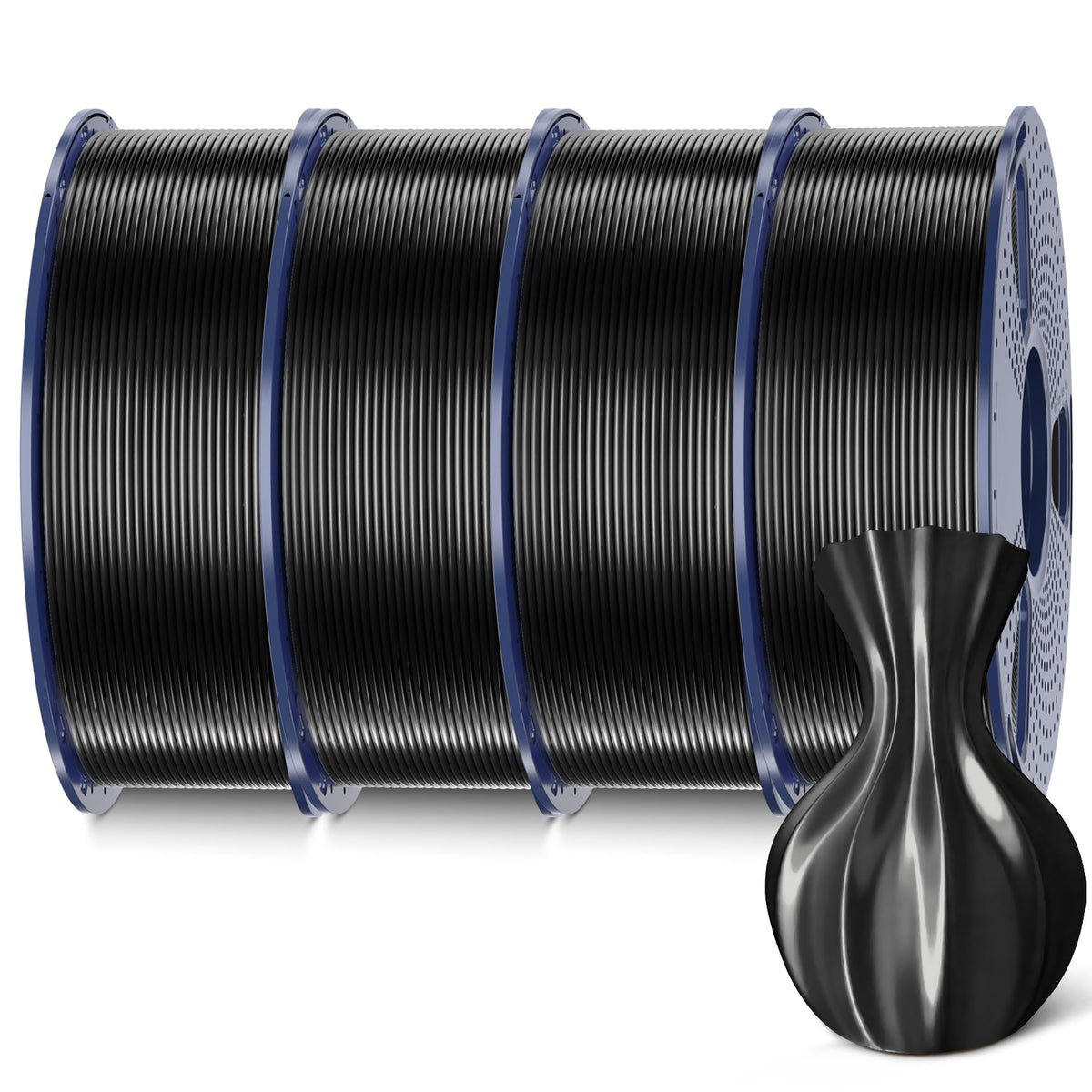 SUNLU 3D Printer Filament Bundle PLA Filament 1.75mm, Individually Vacuum Packed, 0.25kg per Spool, 2kg in Total, 8 Pack, Black+Bone White+Grey+Brown+Red+Blue+Olive Green+Wood