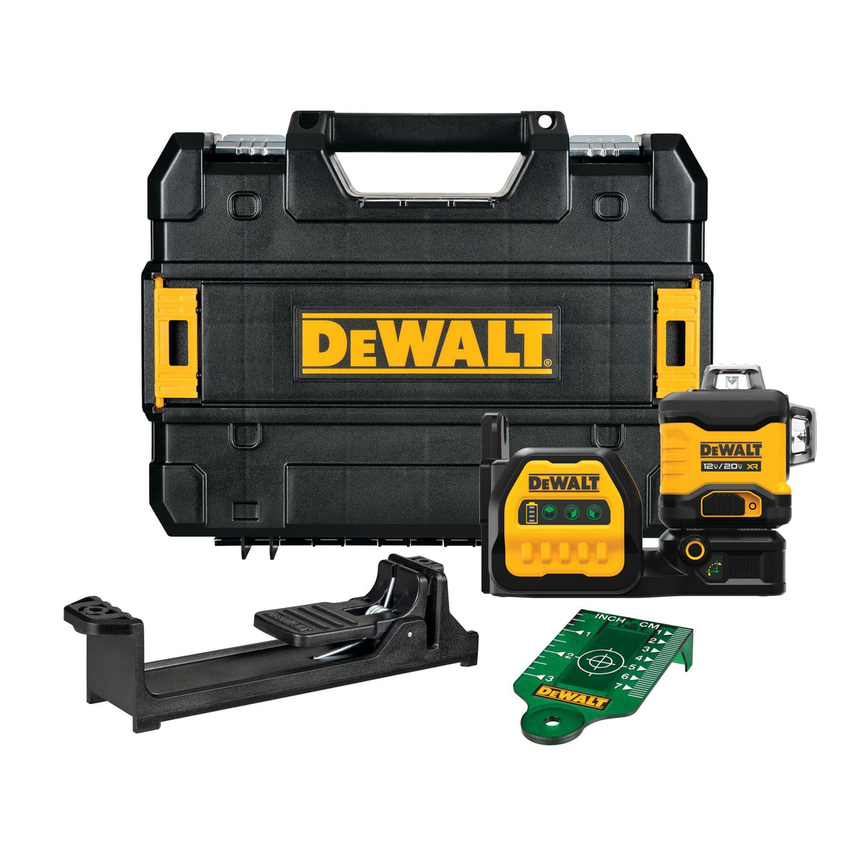 DEWALT 20V/12V MAX Laser Level Kit, 3 x 360, Green (DCLE34030G), Color Yellow