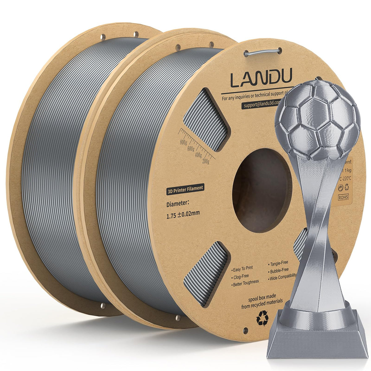 LANDU Filament Dryer 3D Printer Filament Dry Box,2 Spools Double Fast Heating Upgraded Filament Dehydrator Keeping Filaments Dry for 1.75mm/2.85mm One-Key Set for PLA PETG ABS TPU