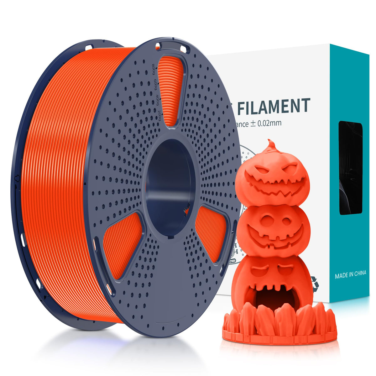 SUNLU 3D Printer Filament Bundle, PLA Plus Filament 10KG 1.75mm, Neatly Wound Filament for Most 3D Printer, 10 Colors, 1kg Spool, Black+White+Grey+Green+Blue+Grassgreen+Bluegrey+Pureyellow+Red+Orange