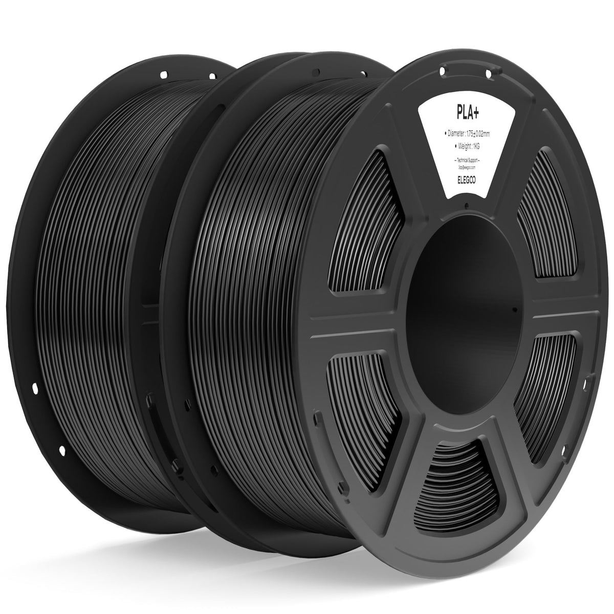 ELEGOO PLA+ Filament 1.75mm Black 3KG, High Toughness PLA Plus 3D Printer Filament Dimensional Accuracy +/- 0.02mm, 3kg Large Spool(6.6lbs) Fits for Most FDM 3D Printers