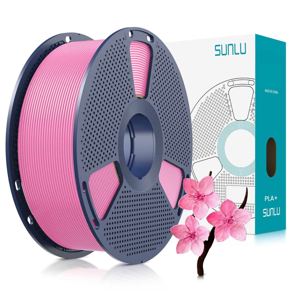 SUNLU 3D Printer Filament Bundle, PLA Plus Filament 10KG 1.75mm, Neatly Wound Filament for Most 3D Printer, 10 Colors, 1kg Spool, Black+White+Grey+Green+Blue+Grassgreen+Bluegrey+Pureyellow+Red+Orange