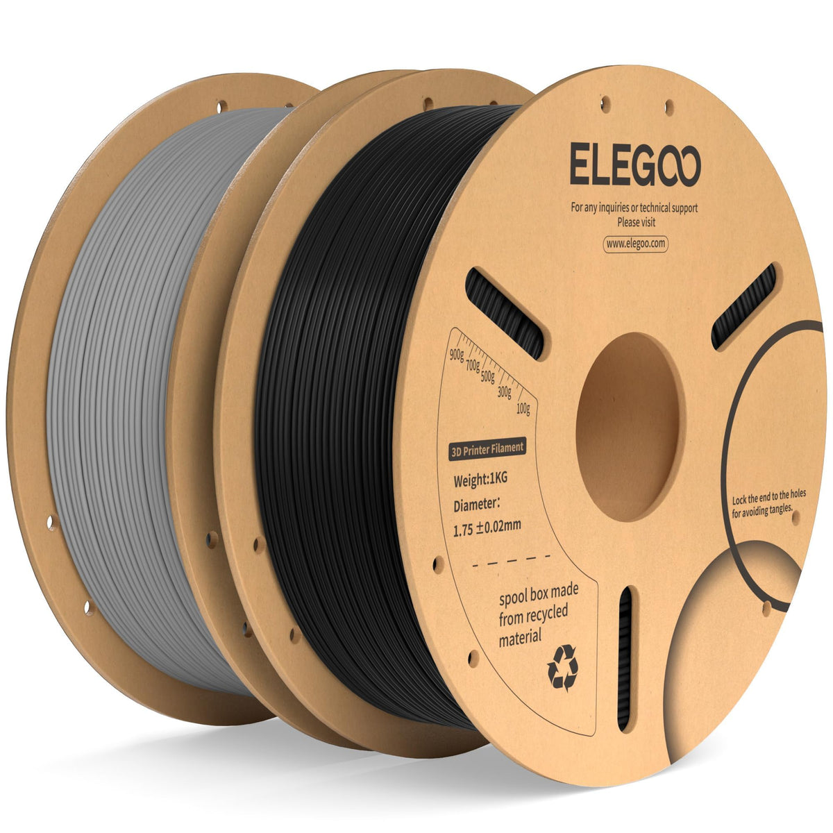 ELEGOO 250g PLA Plus Filament Bundle 1.75mm, 8 Colors 3D Printer Filaments Dimensional Accuracy +/- 0.02mm, 8 Pack 250g Spool, Black/White/Red/Dark Blue/Orange/Yellow/Sky Blue/Sea Green