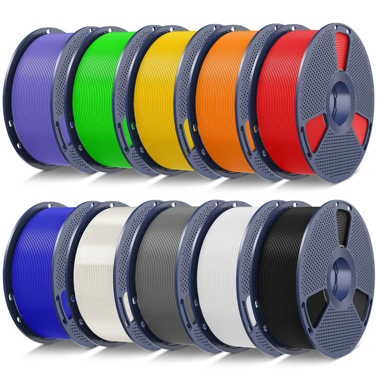 SUNLU 3D Printer Filament 10kg Bundle, Neatly Wound PLA Filament 1.75mm ±0.02mm, Individually Vacuum-Sealed,1kg per Spool, 10 Pack, (5 spools of Black and 5 spools of White)